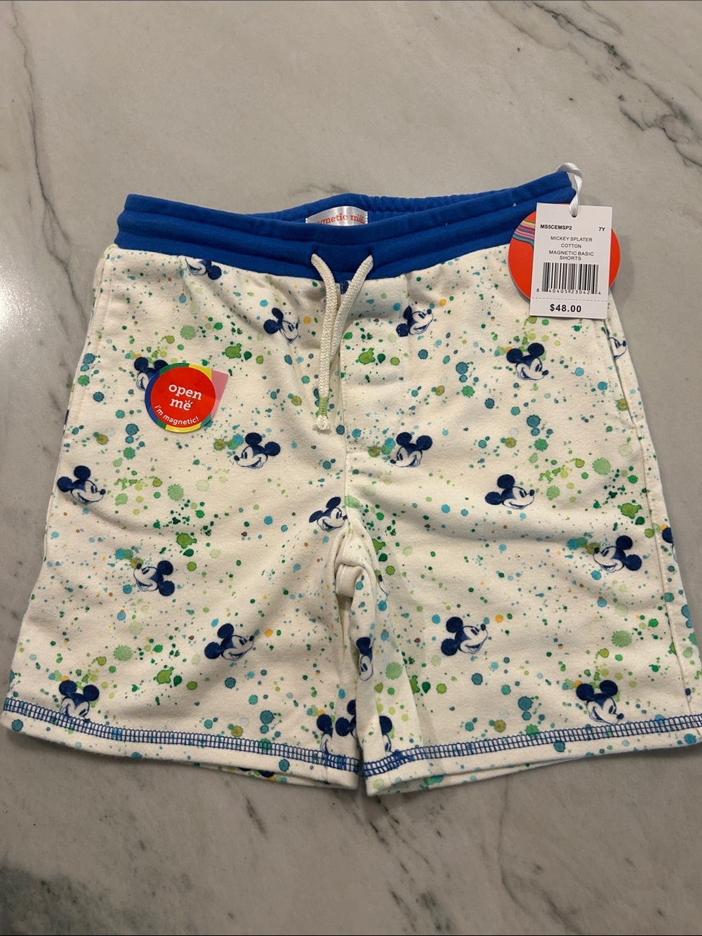 Magnetic Me Mickey Mouse Kids Cream & Blue Shorts NWT